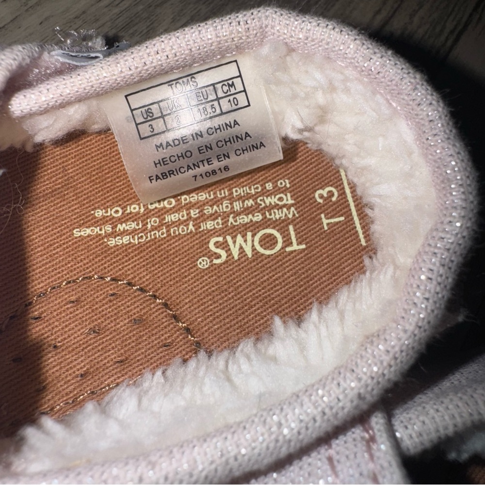 TOMS Light Pink Baby Shimmer Shoes - Picture 8 of 11